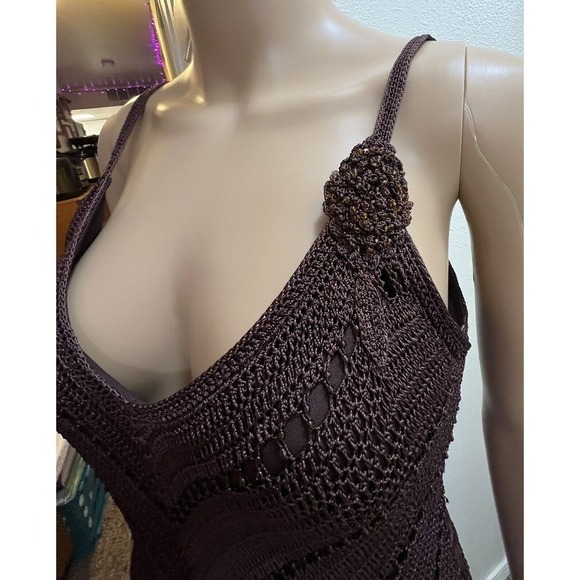 Kroshetta Papillon Womens Beaded Crochet Gown Large Hand Made Embroidered‎ - Picture 3 of 16